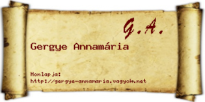 Gergye Annamária névjegykártya