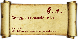 Gergye Annamária névjegykártya